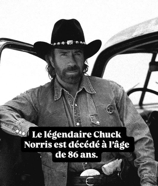 Le légendaire Chuck Norris est décédé à l’âge de 86 ans.