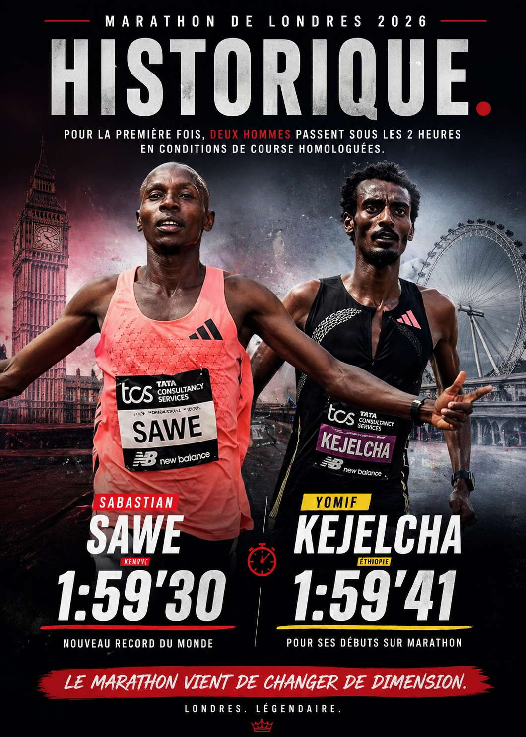 Ça y est, le marathon en moins de deux heures !&nbsp;