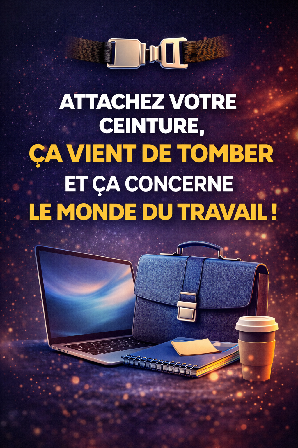 Attachez votre ceinture, ça vient de tomber et ça concerne le monde du travail !